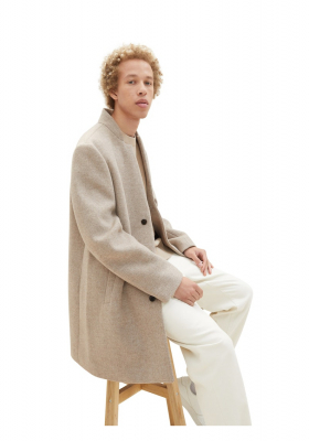 TOM TAILOR DENIM 7399, Homokszínű Gyapjú Kabát