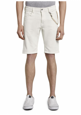 TOM TAILOR DENIM Slightly Creamy 7207, Törtfehér Farmer Rövidnadrág