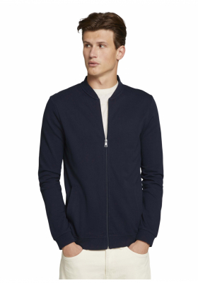 TOM TAILOR DENIM Bomber 8404, Zippes Pulóver, Kék
