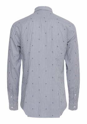 CASUAL FRIDAY Arthur 3343, Kék Csíkos Hosszú Ujjú Ing