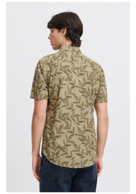 CASUAL FRIDAY Jules 5439, Zöld Levélmintás Rövid Ujjú Ing