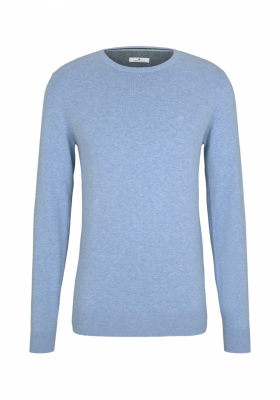 TOM TAILOR Basic O-Neck 2819, Kék Kötött Pulóver