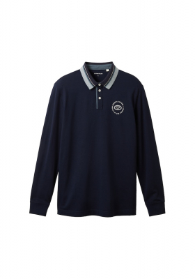 TOM TAILOR 7813, Kék Hosszú Ujjú Ingpóló