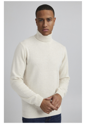 CASUAL FRIDAY Karl 3971, Világos Bézs Kötött Gyapjú Garbo Pulóver, NOOS