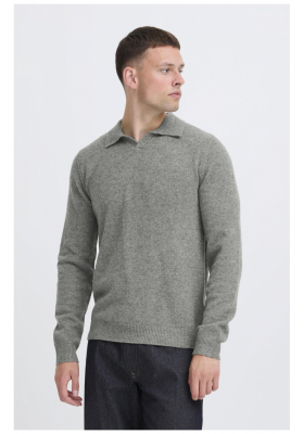 BLEND Branko 0276, Szürke Kötött Pulóver
