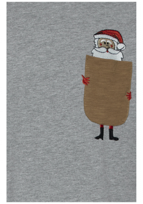 BLEND Xmas 4914, Szürke Rövid Ujjú Póló
