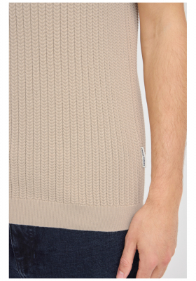 CASUAL FRIDAY Karl 5091, Drapp Rövid Ujjú  Pulóver