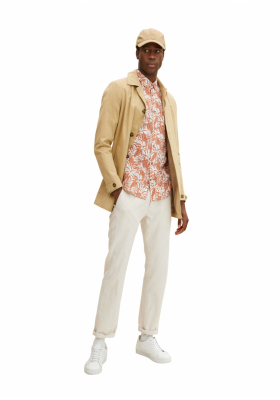 TOM TAILOR Tropical 1036, Narancssárga Rövid Ujjú Ing