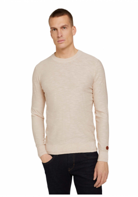 TOM TAILOR Washed 9739, Bézs Kötött Pulóver