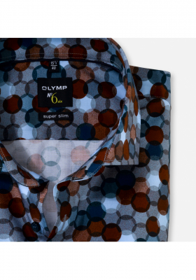 OLYMP No. Six 2556, Kék Hosszú Ujjú Ing, Super slim, Royal Kent