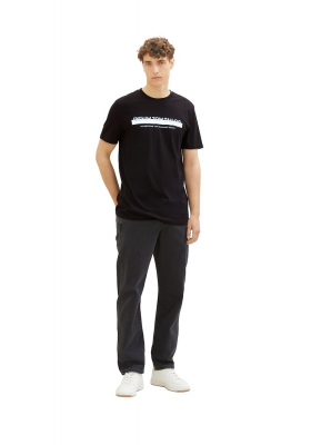 TOM TAILOR DENIM 7653, Fekete Rövid Ujjú Póló