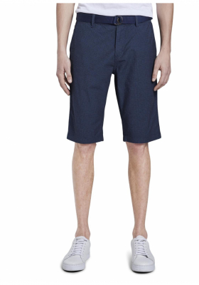 TOM TAILOR Yarndye Tailored 6340, Sötétkék Chino Rövidnadrág
