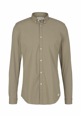 TOM TAILOR DENIM Allover 4395, Zöld Hosszú Ujjú Ing 