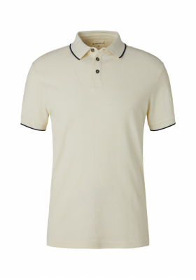 TOM TAILOR Waffle 396, Bézs Rövid Ujjú Ingpóló