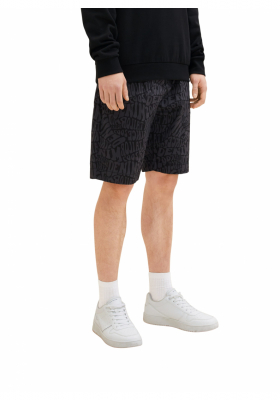 TOM TAILOR DENIIM 7194, Fekete, Nyomott Mintás Rövidnadrág