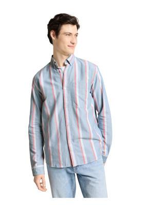 TOM TAILOR DENIM 9377, Kék Csíkos Hosszú Ing