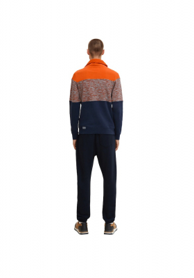 TOM TAILOR 2924 Sálnyakú Pulóver Kék-Narancs