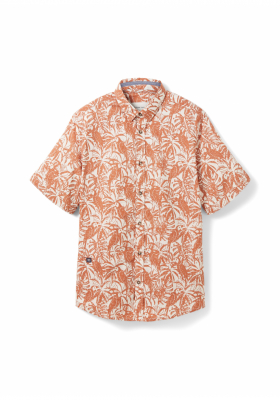 TOM TAILOR Tropical 1036, Narancssárga Rövid Ujjú Ing