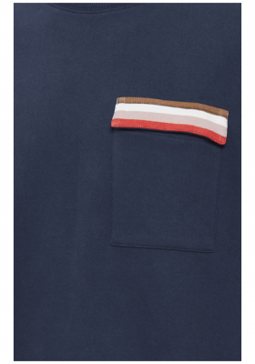 BLEND Colours 3277, Kék Környakú Pulóver