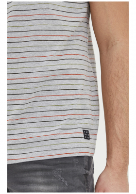BLEND Striped 2372, Szürke Rövid Ujjú Póló