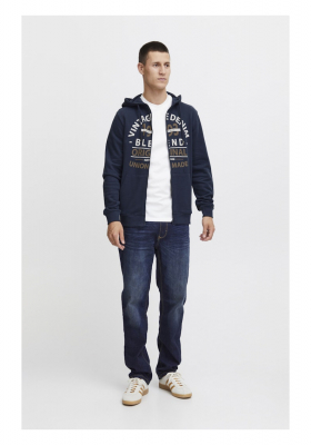 BLEND 5775, Kék Cipzáros Kapucnis Pulóver