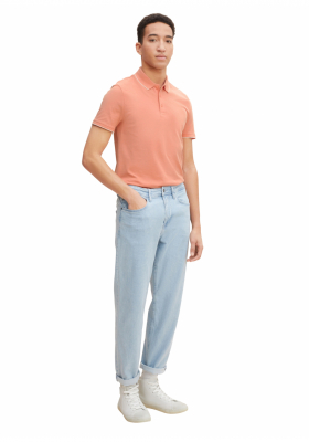 TOM TAILOR DENIM Tipping 0720, Narancssárga Rövid Ujjú Ingpóló