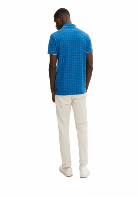 TOM TAILOR DENIM Alloverprint 4053, Kék Rövid Ujjú Ingpóló