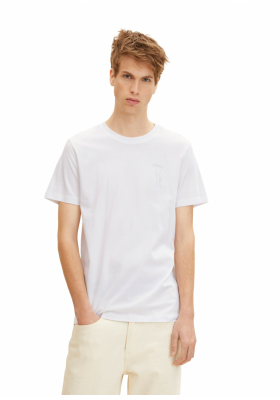 TOM TAILOR DENIM Cross 1148, Fehér Rövid Ujjú Póló