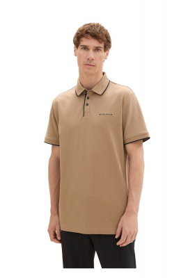 TOM TAILOR 1872, Barna Rövid Ujjú Ingpóló