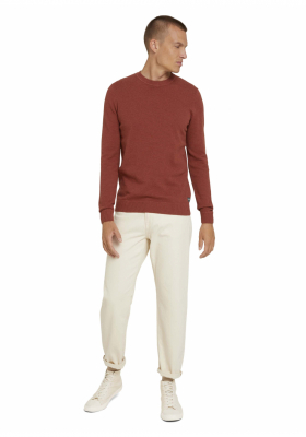 TOM TAILOR Structure 6500, Barna Kötött Pulóver