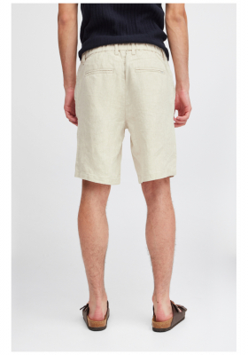 CASUAL FRIDAY Pandrup 5166, Krémszínű Lenvászon Rövidnadrág