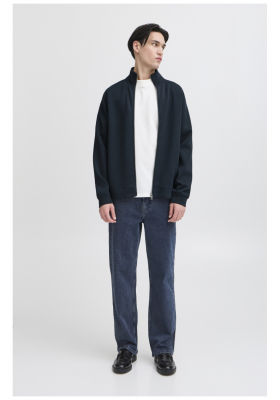 CASUAL FRIDAY Sigurd 4936, Sötétkék Cipzáros Pulóver NOOS 