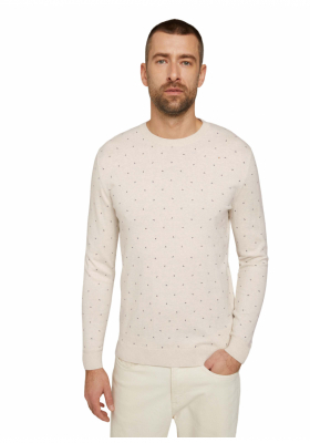 TOM TAILOR Birdy 0134, Bézs Kötött Pulóver