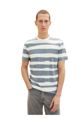 TOM TAILOR 5557, Kék-Fehér Csíkos Rövid Ujjú Póló