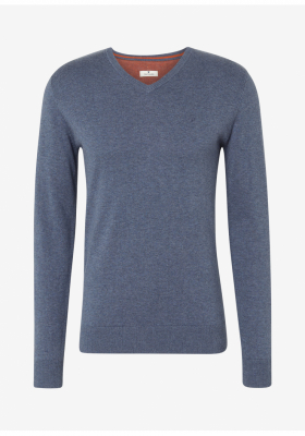 TOM TAILOR Basic V-Neck 2820, Kék Kötött Pulóver