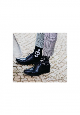 DEDOLES Music, Fekete Mintás Magasszárú Zokni