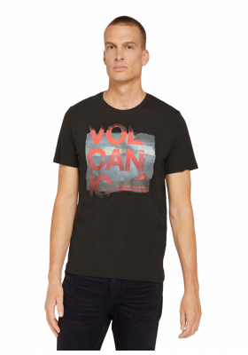 TOM TAILOR Volcano 9220, Fekete Rövid Ujjú Póló