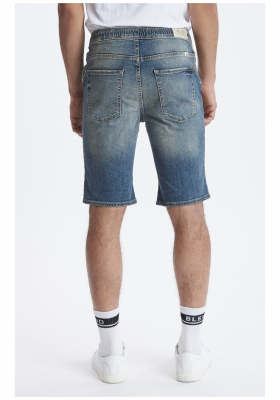 BLEND Twister w. Leather Details 0806, Középkék Farmer Rövidnadrág