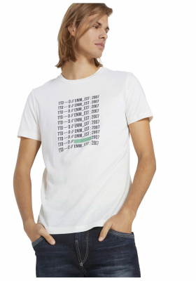 TOM TAILOR DENIM Est.2007 3263, Fehér Rövid Ujjú Póló