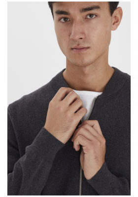 CASUAL FRIDAY Zipper 1986, Szürke Kötött Kardigán