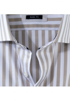 OLYMP Level Five 2087, Barna Hosszú Ujjú Ing, Body fit, Royal Kent