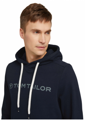 TOM TAILOR Printed 0553, Sötétkék Kapucnis Pulóver