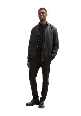TOM TAILOR DENIM 3491, Majdnem Fekete Rövid Ujjú