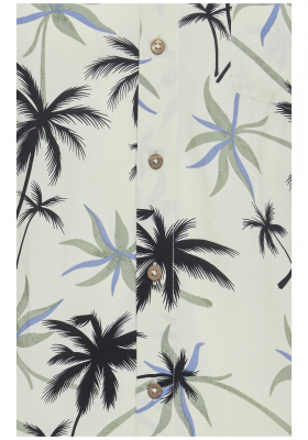 BLEND Palm Tree 2165, Bézs Rövid Ujjú Ing, Slim fit