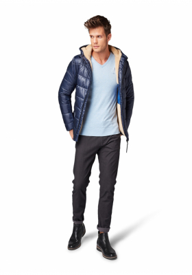 TOM TAILOR Basic V-Neck 2820, Kék Kötött Pulóver