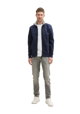 TOM TAILOR 5645, Sötétkék Cipzáros Pulóver