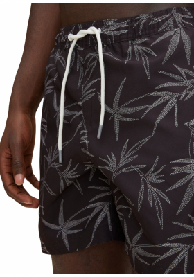 TOM TAILOR DENIM Palm Trees 9970, Fekete Szörfnadrág