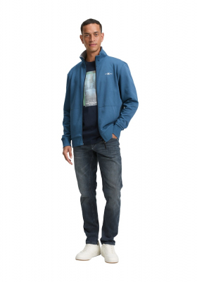 TOM TAILOR 5645, Kék Cipzáros Pulóver NOOS