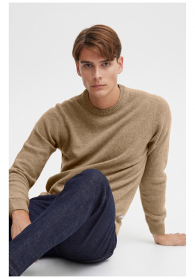 CASUAL FRIDAY Karl 3970, Drapp Kötött Gyapjú Pulóver NOOS 