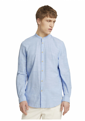 TOM TAILOR DENIM Patterned 5146, Kék Hosszú Ujjú Ing